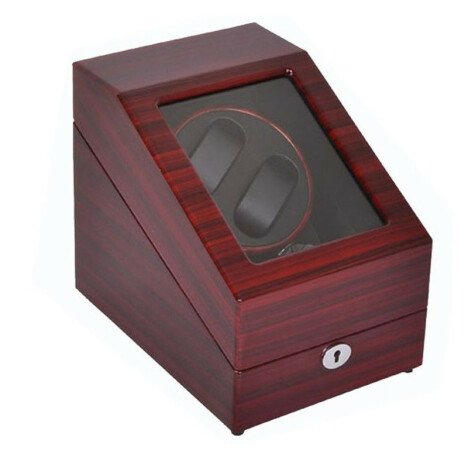 Cutie pentru intors ceasuri automatice iUni Watch Winder 2 + 3 spatii depozitare, Mahon